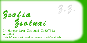 zsofia zsolnai business card